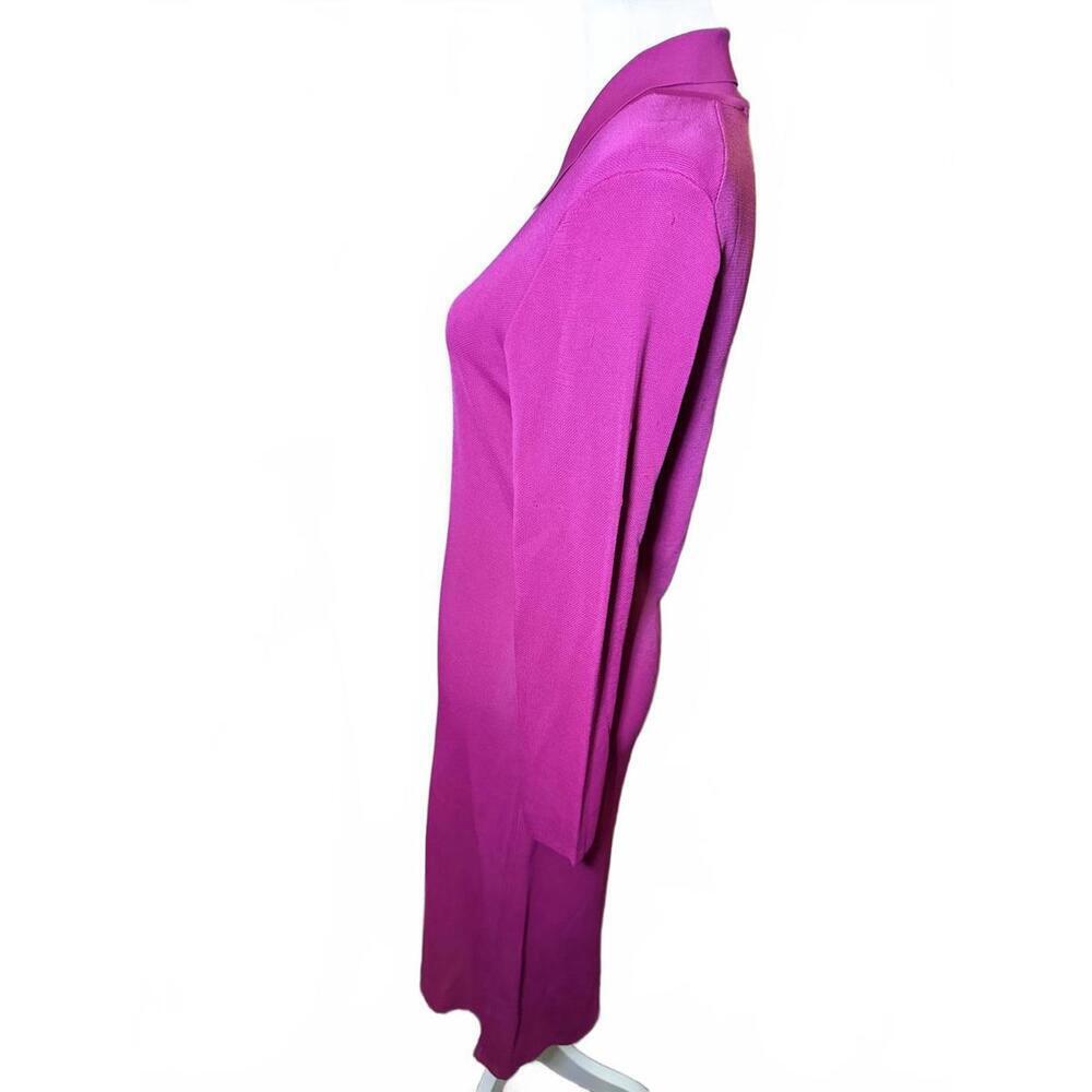 Trina Turk Long Sleeve Collared Dress in Magenta (0623) - Picture 2 of 6